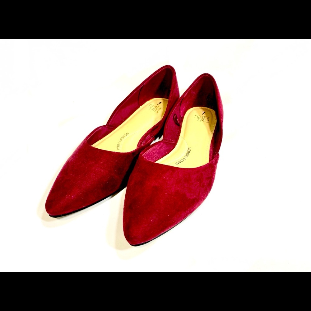Burgundy flats - never worn.